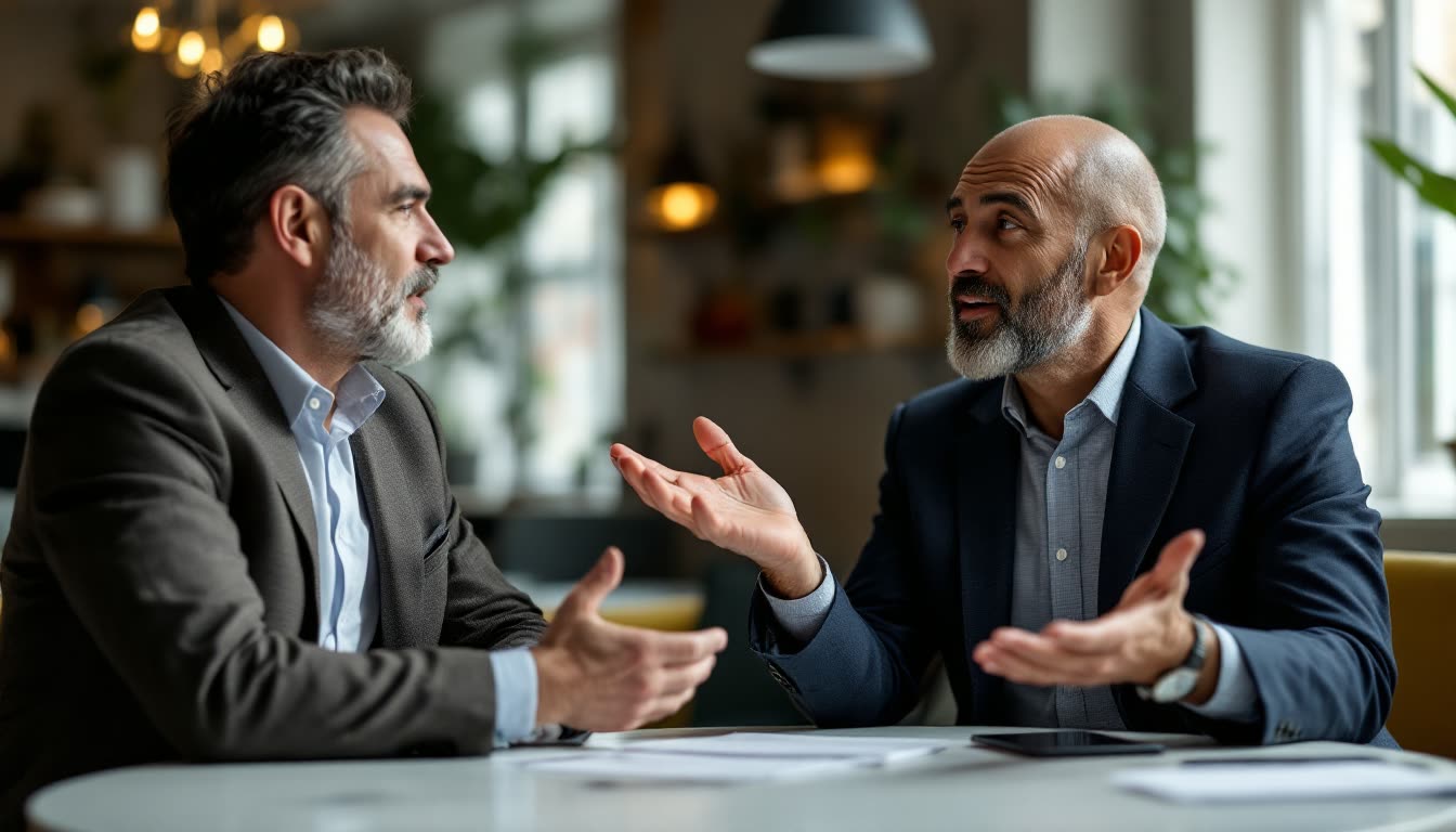 A consultant builds trust with a potential client in a meeting.