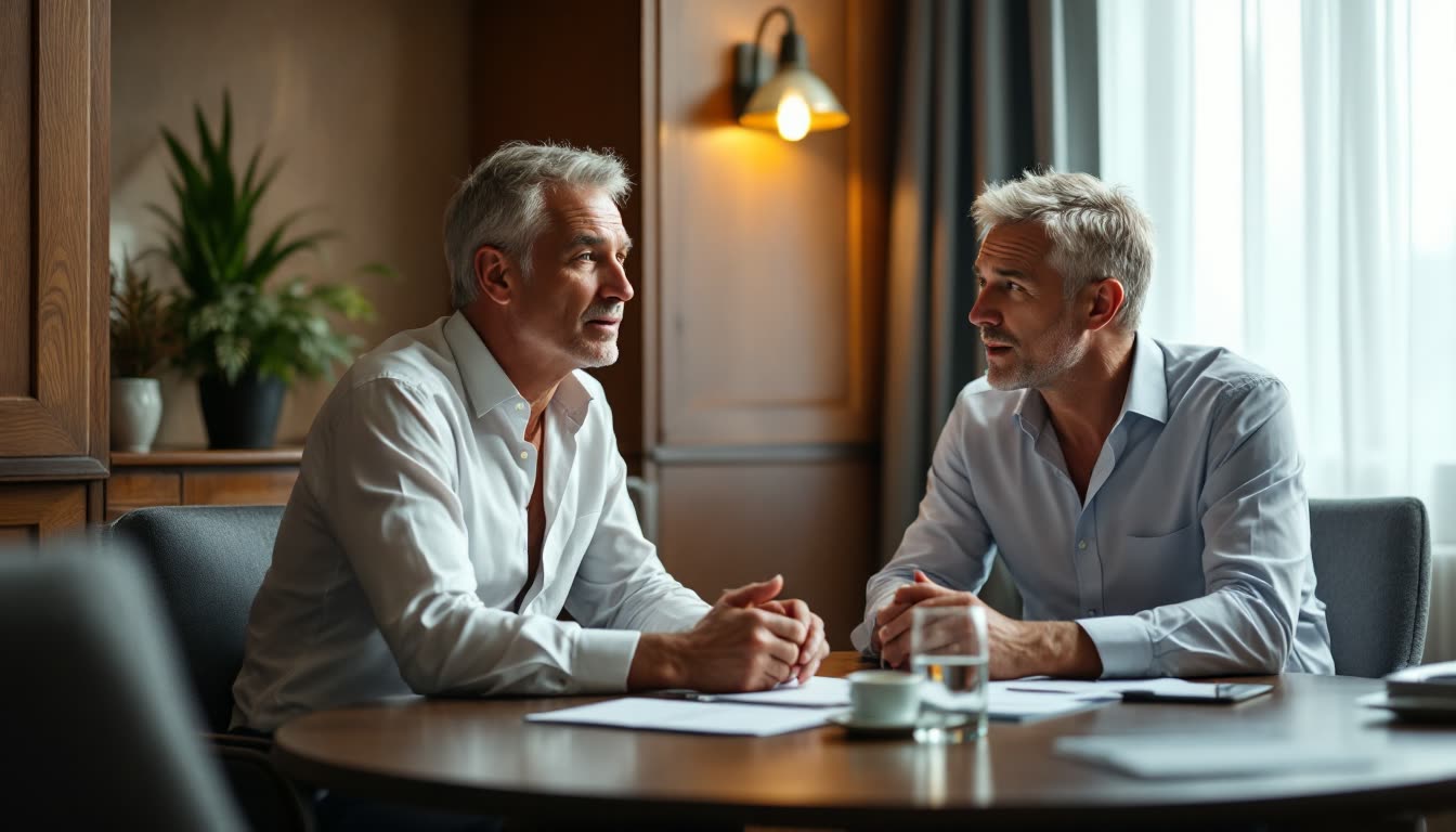 Two experienced professionals discussing a new independent direction